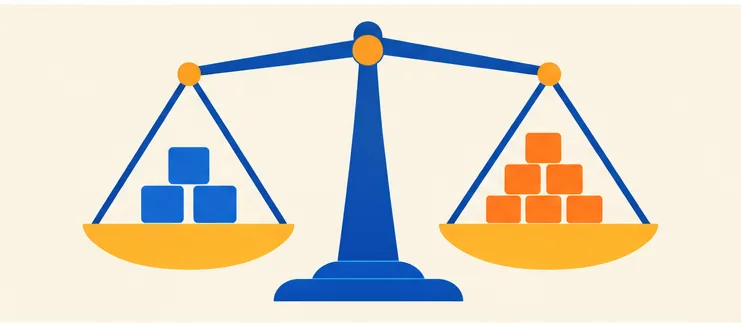 Balance scale showing a 3 : 5 ratio
